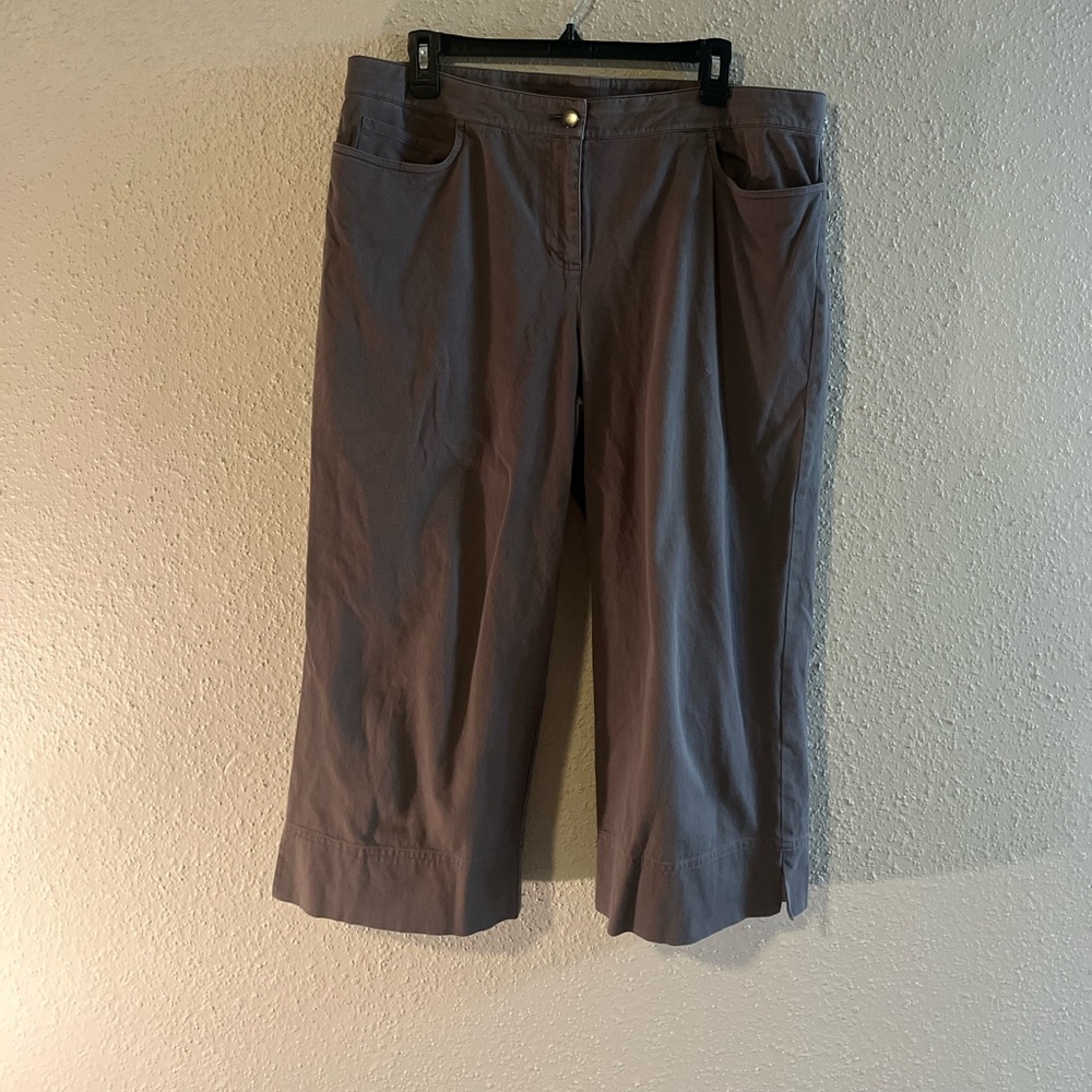 EILEEN FISHER | Gray Tencel Ankle Crop Pants size L
